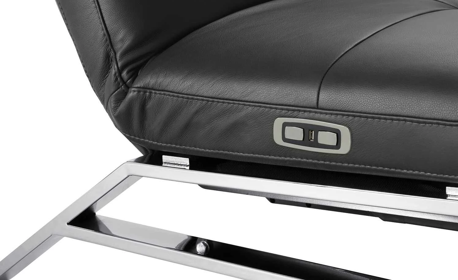 Relaxliege aus Leder Riva | Black (Schwarz) 11 Relaxliege aus Leder Riva | Black (Schwarz) – Bild 9