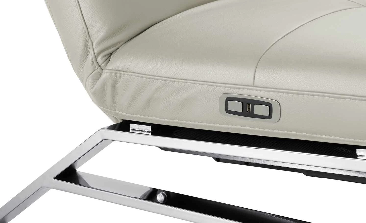 Relaxliege aus Leder Riva | Light Grey (Hellgrau) 12 Relaxliege aus Leder Riva | Light Grey (Hellgrau) – Bild 10