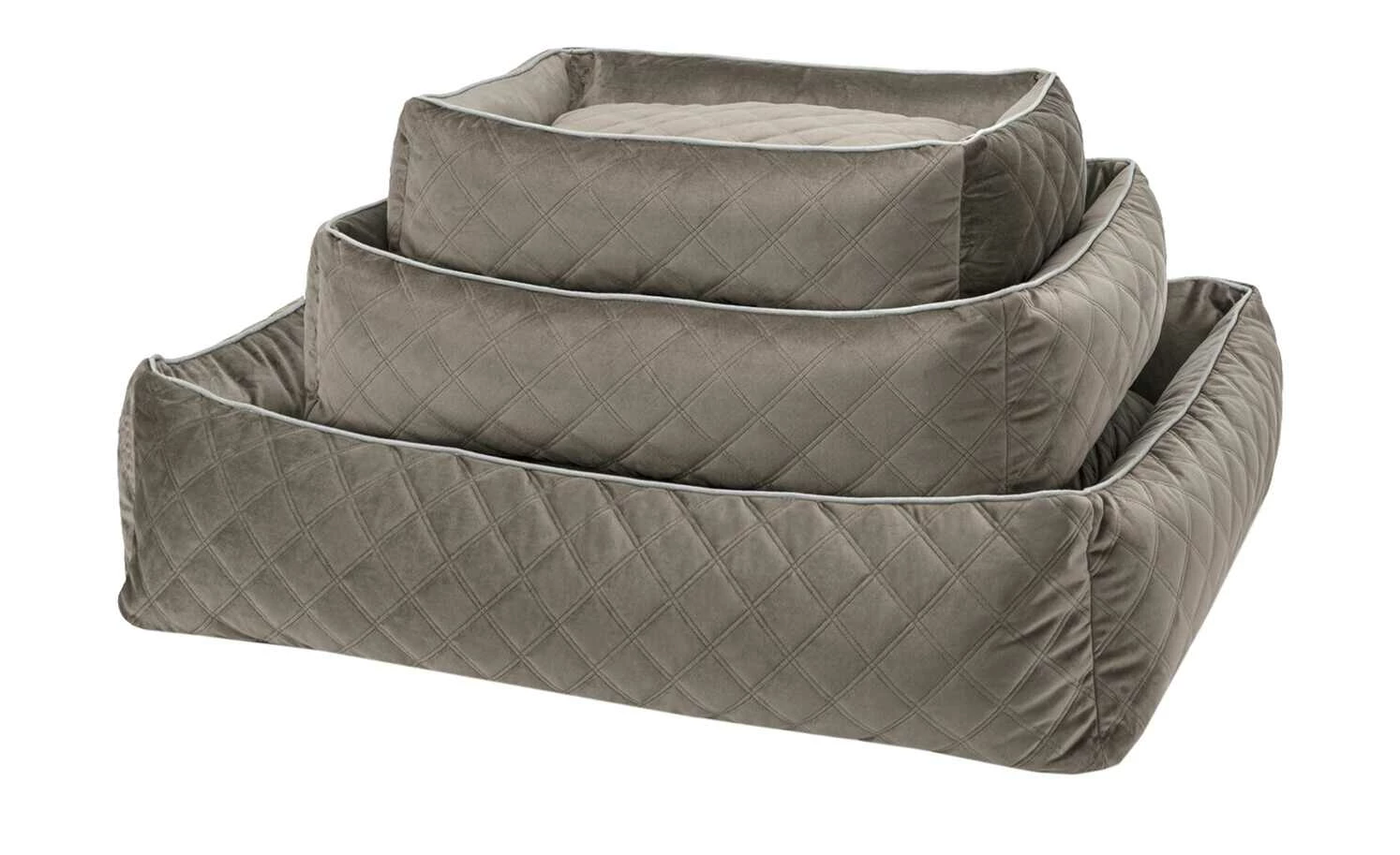 LABONI Hundebett Samt Classic | Stone (Grau) M 11 LABONI Hundebett Samt Classic | Stone (Grau) M – Bild 9